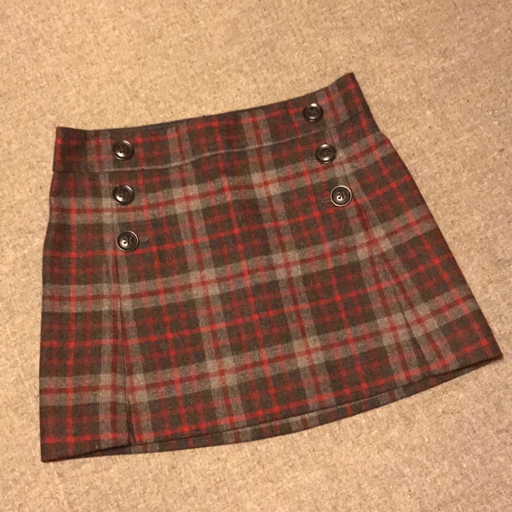 Gap Wool Plaid Mini Skirt EUC